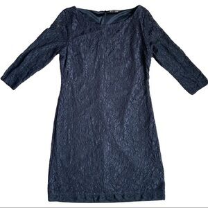 Dana Buchman size 12 dress black lace dress lined, sleeves not lined